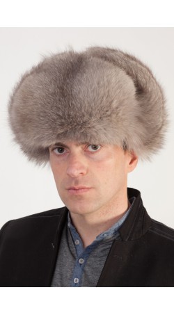 Pilkosios lapės kailio rusiško modelio kepurė